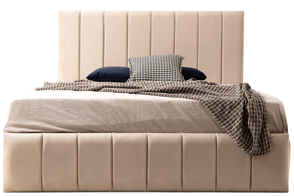 Cadre De Lit POLO BEIGE - Velours