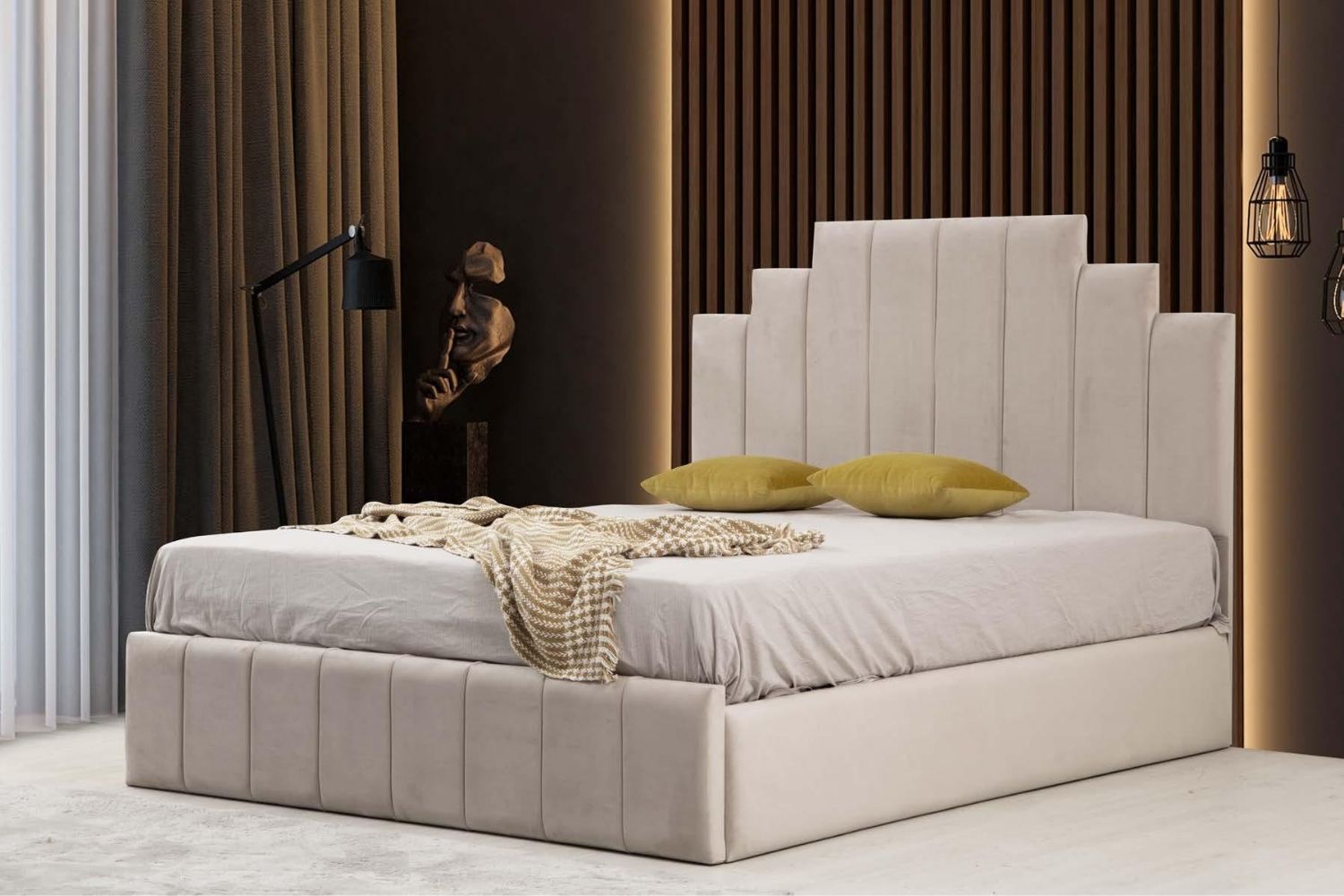 Cadre De Lit NATURA BEIGE - Velours