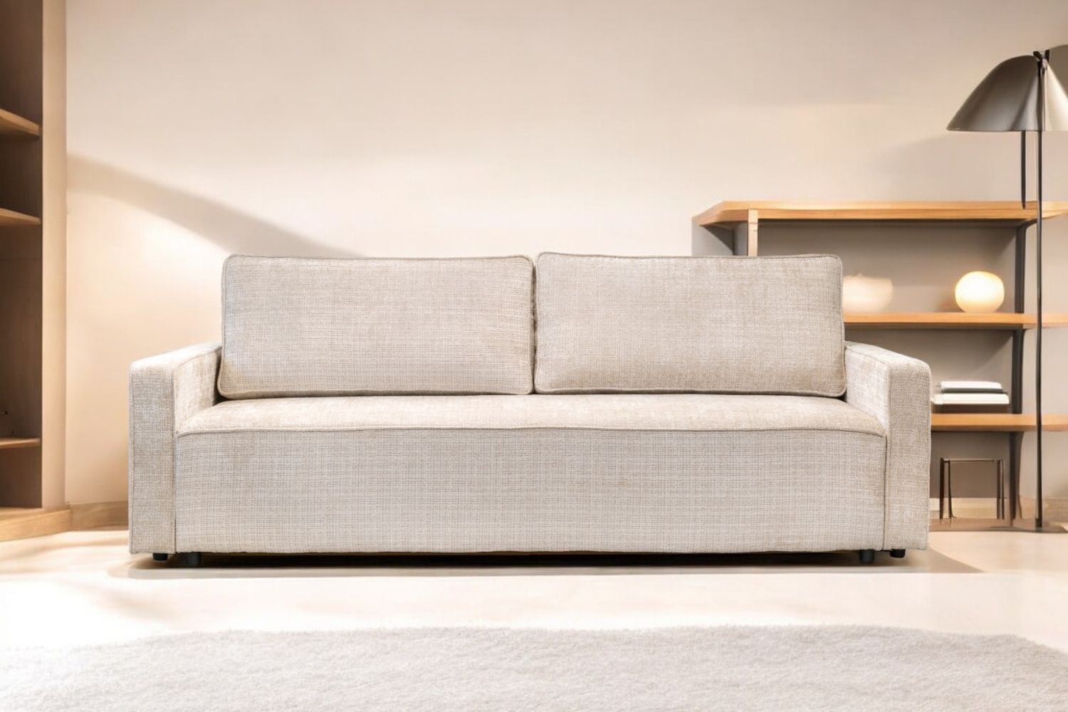 Canapé 3 Places Convertible NICOLE Marbella Blanc Cassé