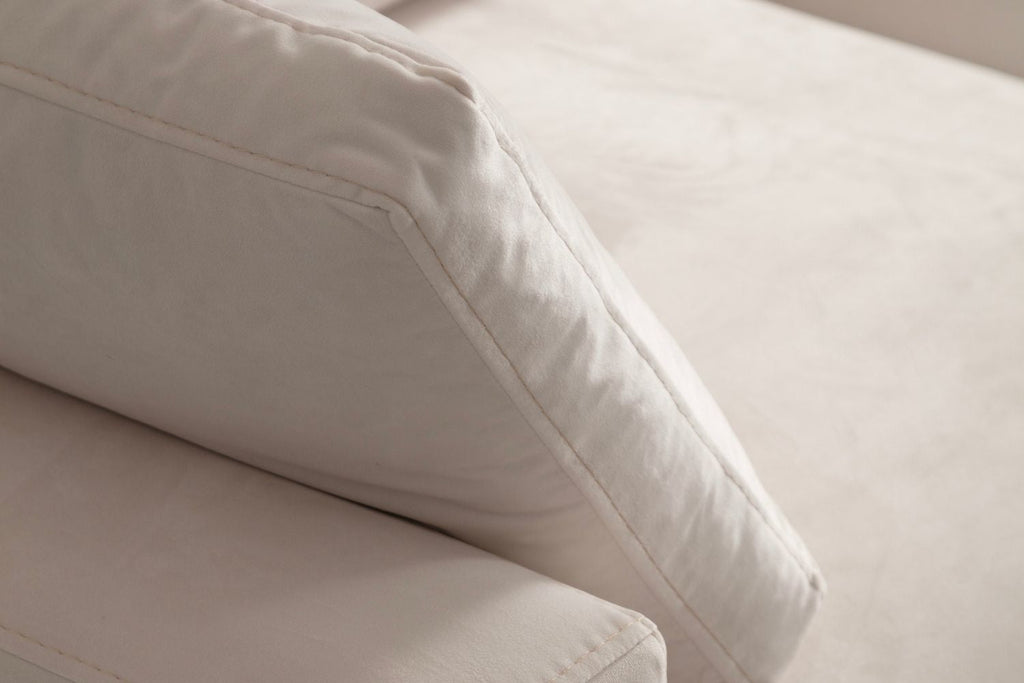 Canapé JULIA Modulable Velours Blanc 4+1 Pouf