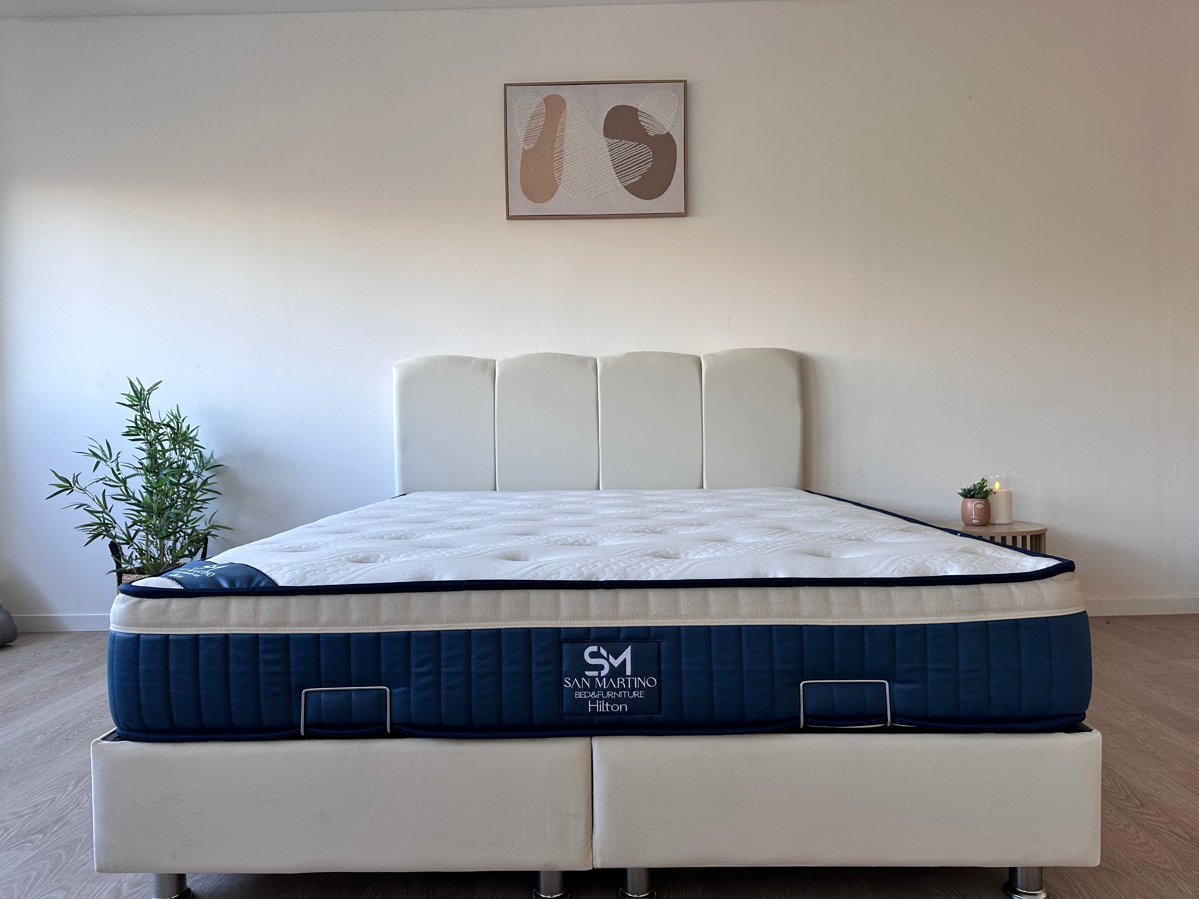 Lit Coffre CELIA Velours BLANC CASSÉ