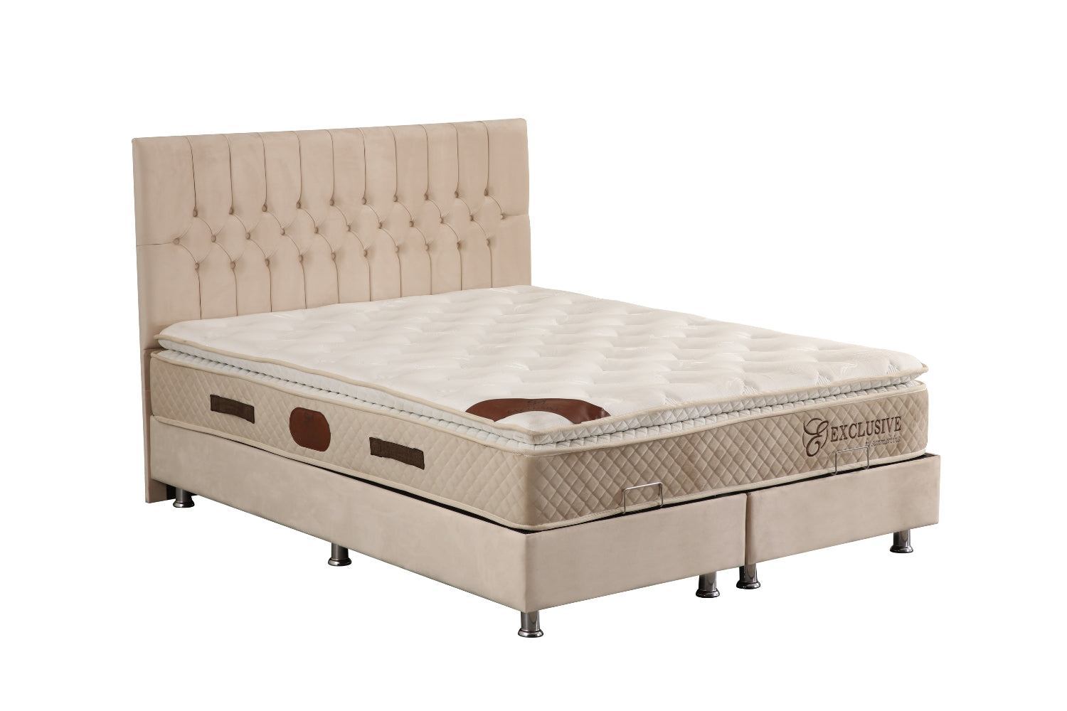 Lit Coffre HUGO Velours Beige