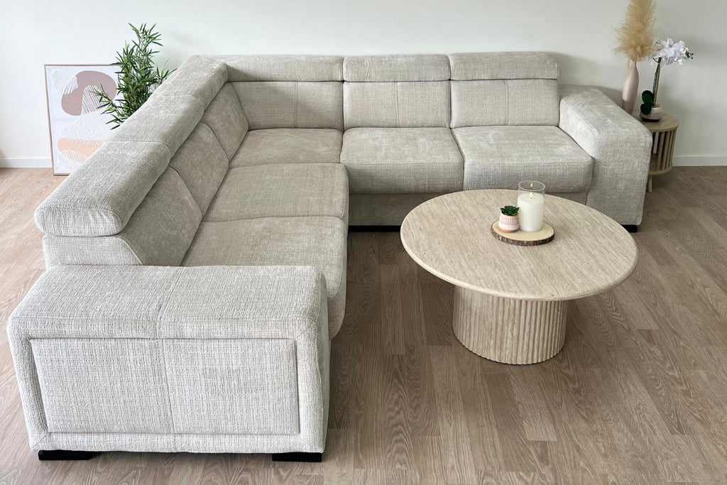 Canapé KAROLA Tissu Marbella Crème