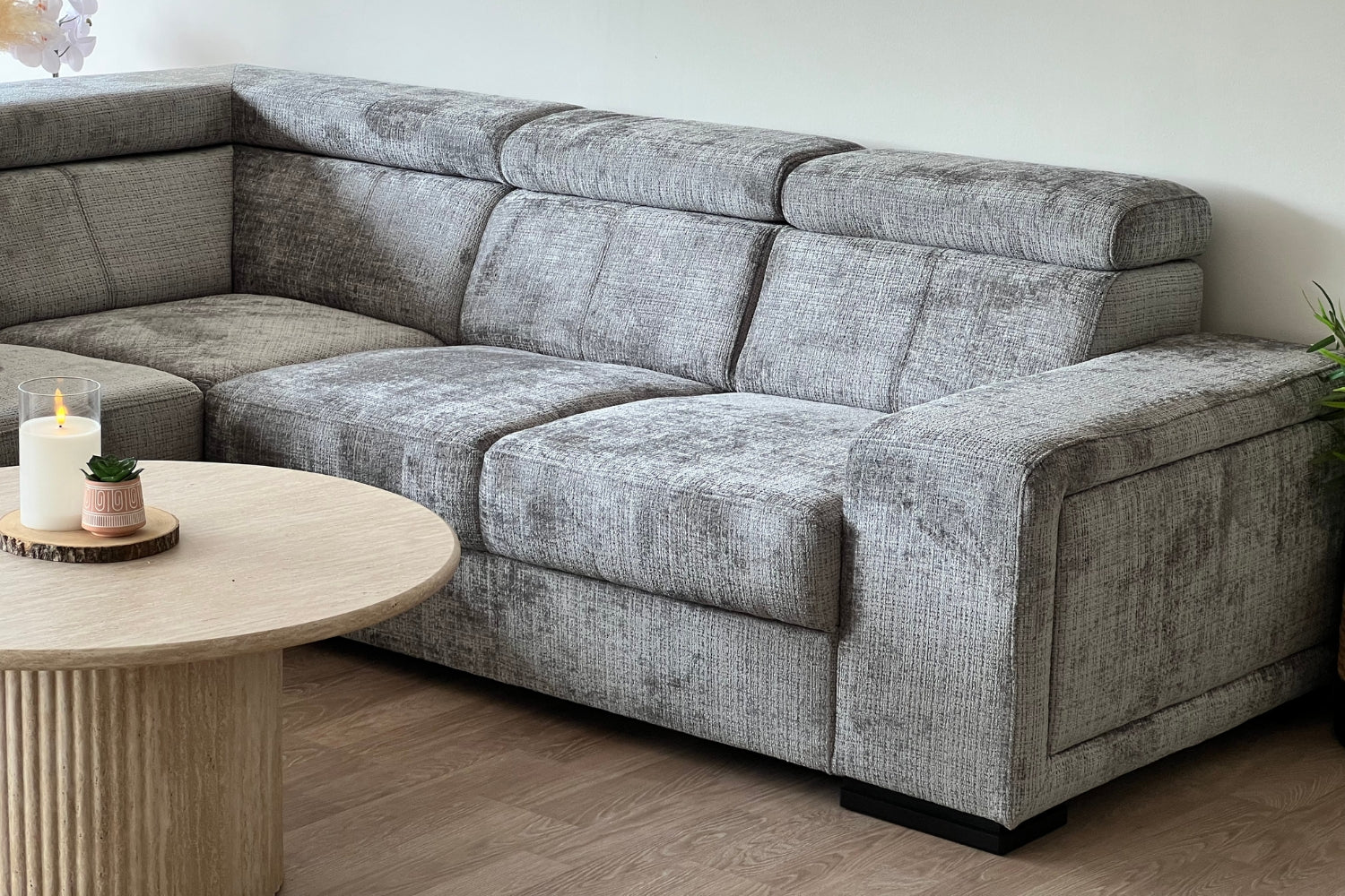 Canapé KAROLA Tissu Marbella Gris Anthracite