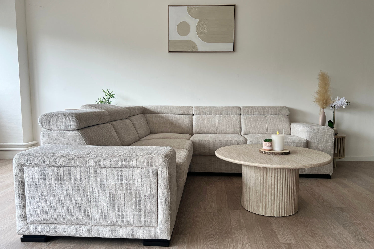 Canapé KAROLA Tissu Marbella Crème