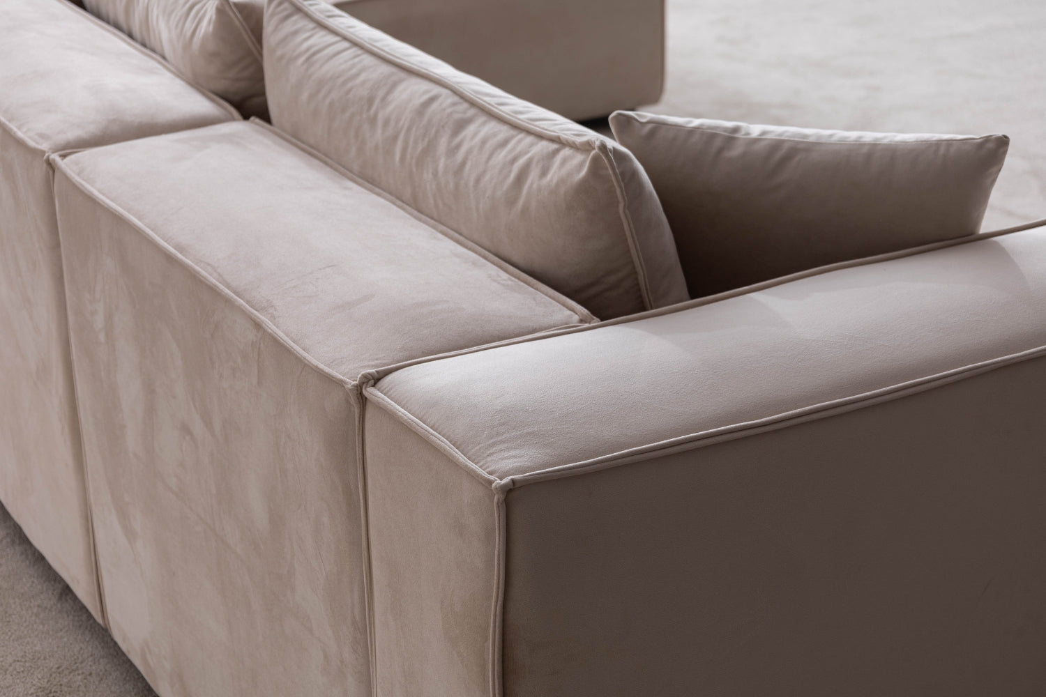 Canapé ELEGANCE Velours Modulable 4+1 Pouf