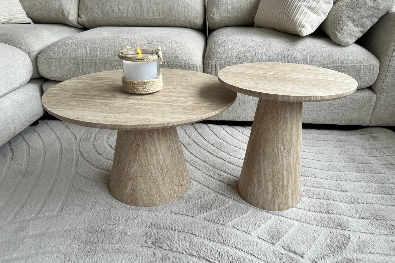 Table Basse Alba Effet Travertin