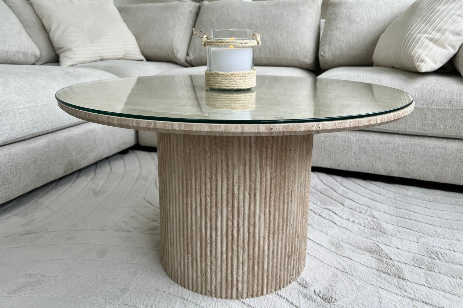 Table Basse Lisa Effet Travertin