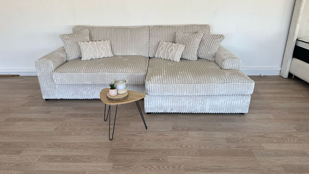 Canapé Mini LEXUS Côtelé Blanc Cassé