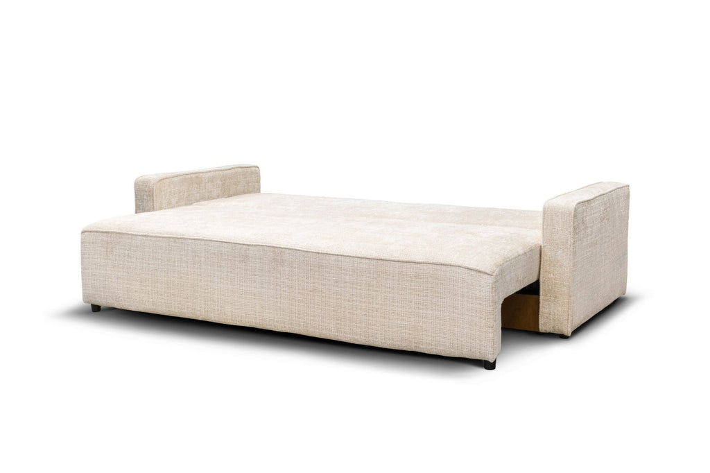 Canapé 3 Places Convertible NICOLE Marbella Blanc Cassé